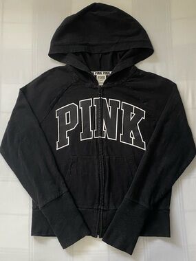 Victoria Secret Pink black Zip Up Sweater